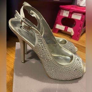Candies heels size 8.5 silver with rhinestones.
